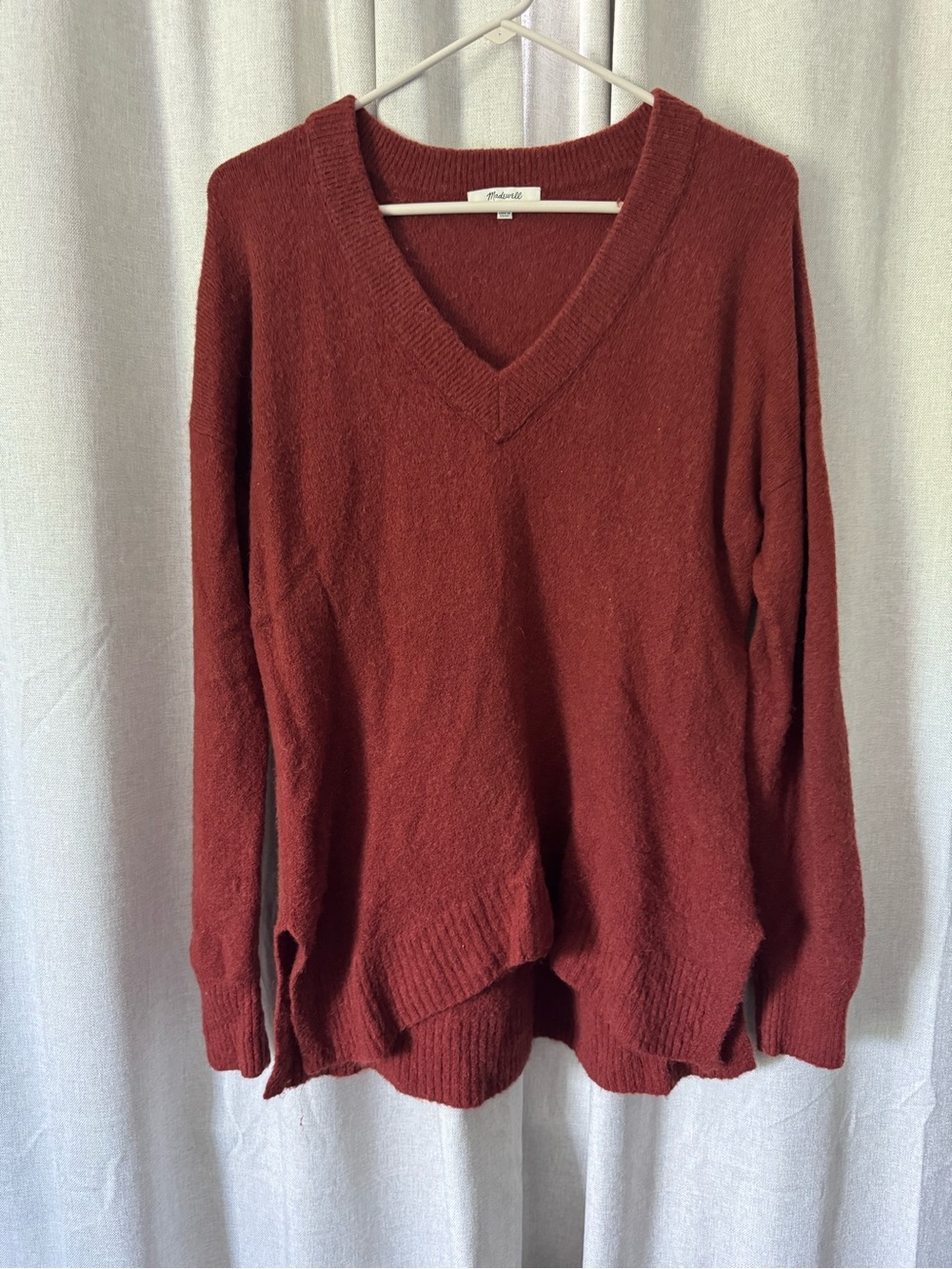 Madewell Women's V-Neck Rust Sweater
